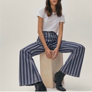 Nasty Gal striped flare jeans size 0 hippie boho Y2k festival